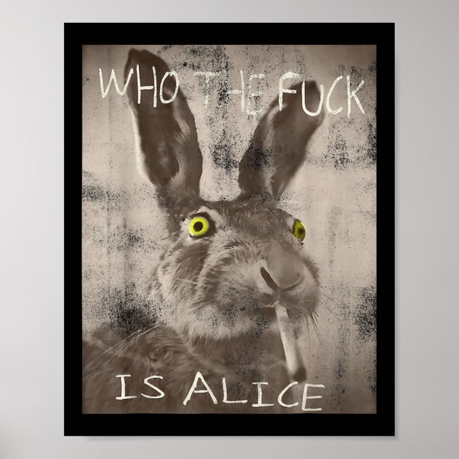 Retro, der Fick ist Alice Funny Rabbit Poster (Vorne)