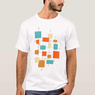 Retro der Funky Geometric Squares Mitte des Jahrhu T-Shirt