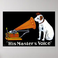 Retro der Grammophon-Anzeige seines Meisters