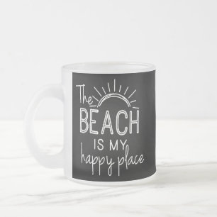 Retro Der Strand ist mein glücklicher Ort Lustiger Mattglastasse