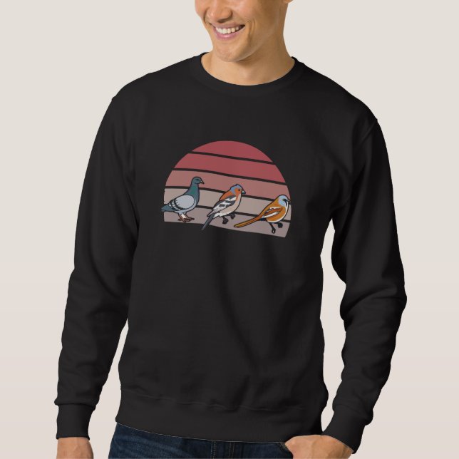 Retro der Vogelbeobachtung Sweatshirt (Vorderseite)