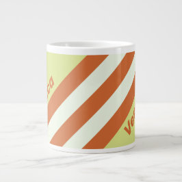 Retro Desert Cactus Stripes with Name Jumbo-Tasse