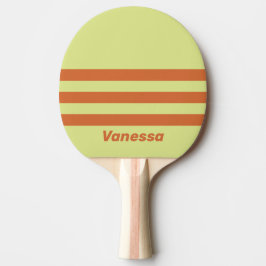 Retro Desert Cactus Three Across Stripe with Name Tischtennis Schläger