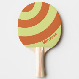 Retro Desert Cactus Three Circle Stripe with Name Tischtennis Schläger