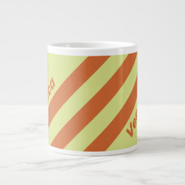 Retro Desert Cactus Three Stripes with Name Jumbo-Tasse