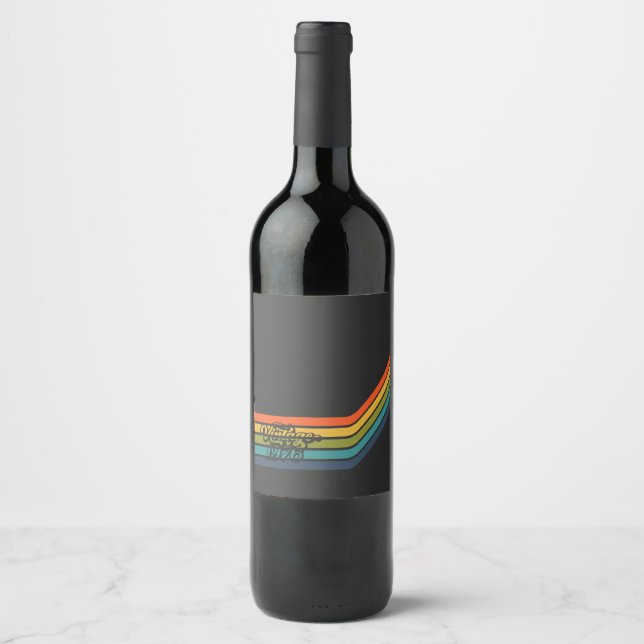 Retro-Design aus dem Jahr 1976  Weinetikett (Vorderseite)