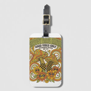 Retro-Design der 1970er Jahre mit psychedelischen Gepäckanhänger