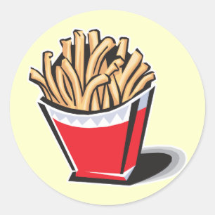 Retro-Design für Pommes frites Runder Aufkleber
