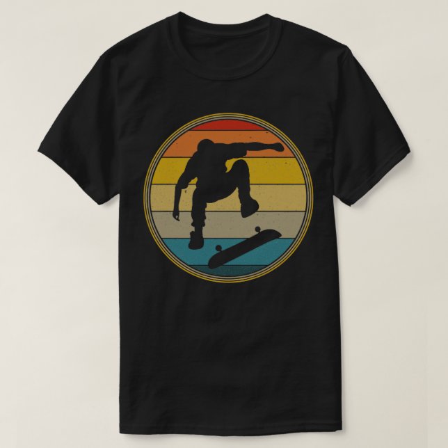 Retro-Design für Vintage Langboard-Skateboards T-Shirt (Design vorne)