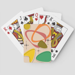 Retro-Design im mittleren Jahrhundert, atomar insp Spielkarten
