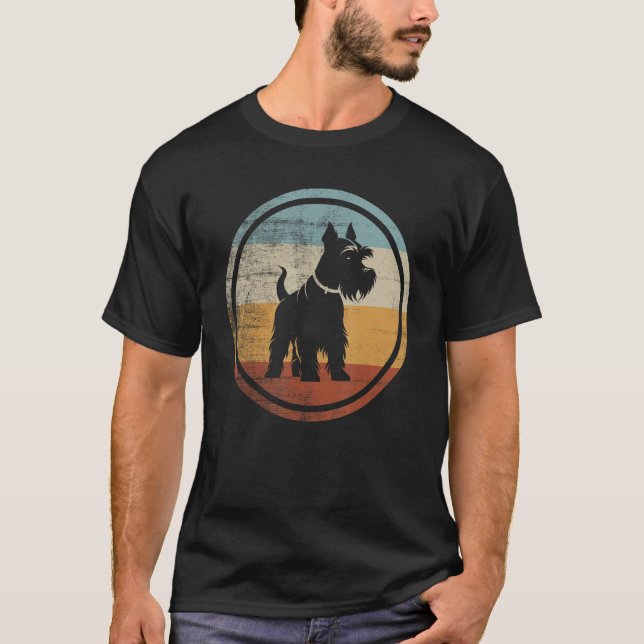 Retro Design Miniature Schnauzer Dog T-Shirt (Vorderseite)