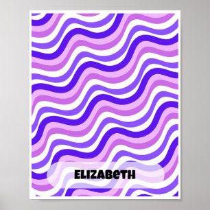 Retro-Design mit deutlich Lila Personalisierten Na Poster