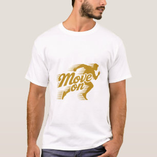 Retro-Design mit Text "Weitergehen" mit Pfeil und T-Shirt