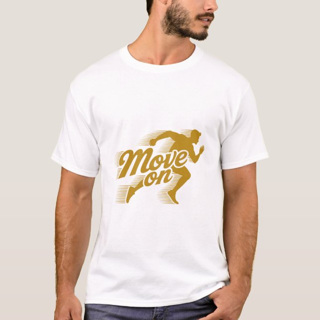Retro-Design mit Text "Weitergehen" mit Pfeil und  T-Shirt (Vorderseite)