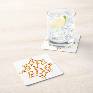 Retro-Design Mitte des Jahrhunderts Personalisiert Rechteckiger Pappuntersetzer