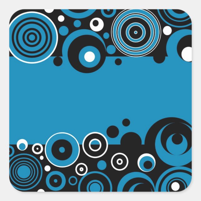 Retro-Design Quadratischer Aufkleber (Vorderseite)