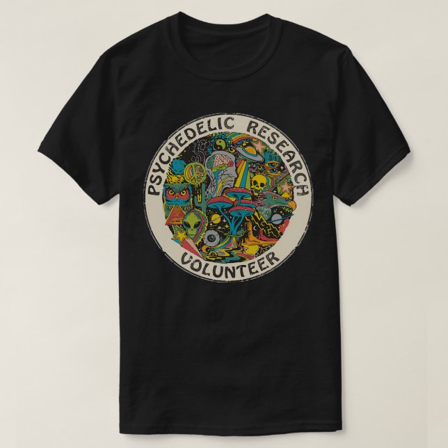 Retro Design Research Voluner Psychedelic T-Shirt (Design vorne)