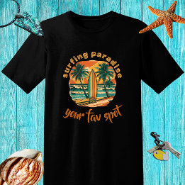 Retro-Design "Surfparadies" und Spot-Name T-Shirt