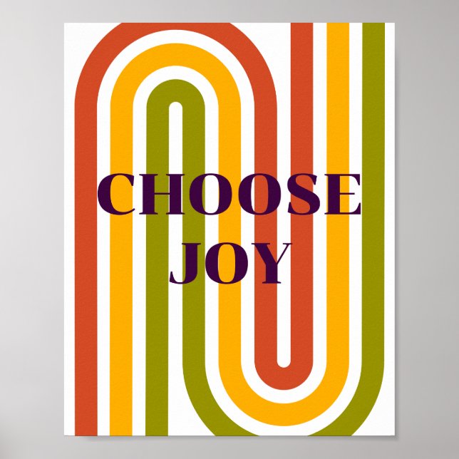 Retro-Design, Wähle Freude Poster (Vorne)