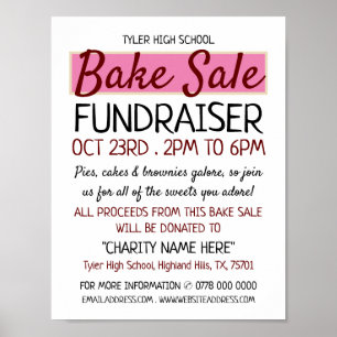 Retro-Design, Wohltätigkeit-Bake-Sale-Eventwerbung Poster