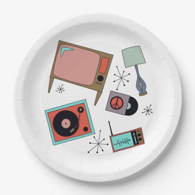 Retro-Designs Pappteller (Vorderseite)