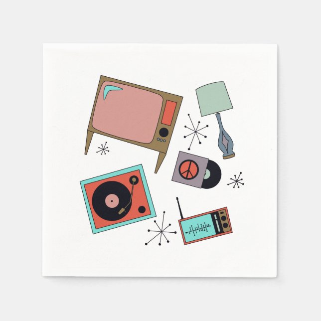 Retro-Designs Serviette (Vorderseite)