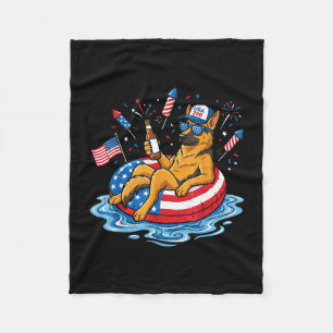 Retro deutscher Schäferhund Bier USA 250. Jubiläum Fleecedecke