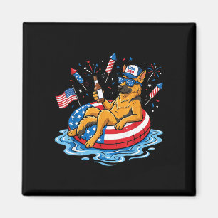 Retro Deutscher Schäferhund Bier USA 250. Jubiläum Magnet