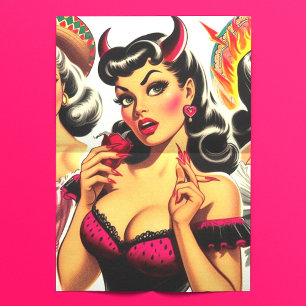 Retro Devilish Button-up Seidenpapier