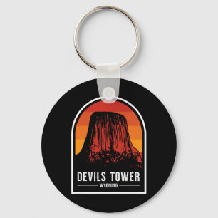 Retro Devils Tower National Monument Wyoming Wande Schlüsselanhänger