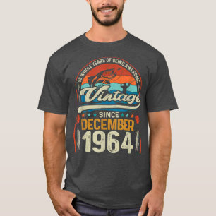 Retro Dezember 1964 58 Jahre altes Angeln über 58. T-Shirt
