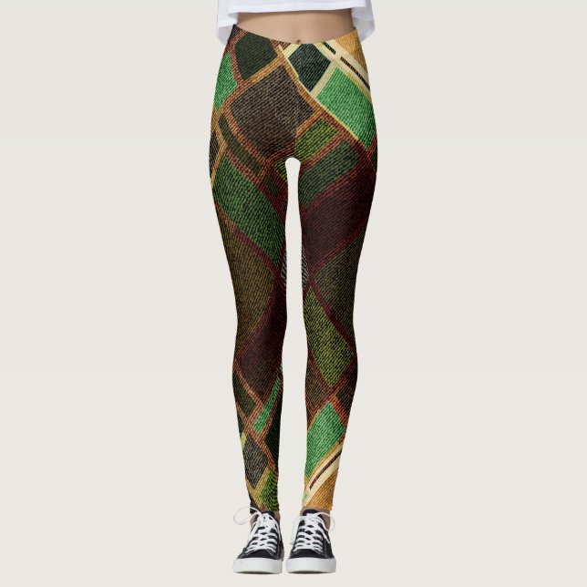 Retro Diagonal: Abstraktes Nahtloses Muster. Leggings (Vorderseite)