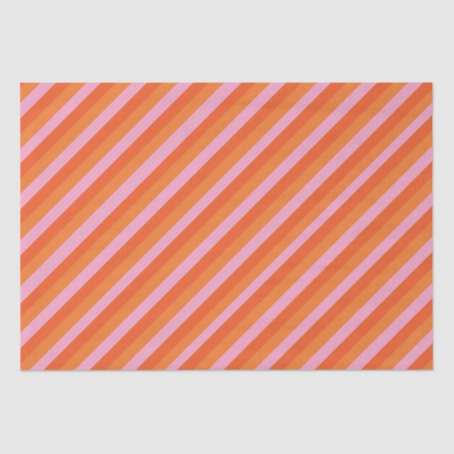 Retro-Diagonal-Orange- und rosa Gewebepapier Seidenpapier (Vorderseite)