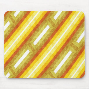 Retro diagonale Streifen in Gelb und Orange Mousepad