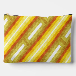 Retro diagonale Streifen in Gelb und Orange Zubehörtasche