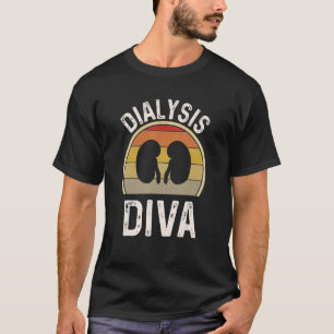 Retro Dialysis Diva Nurse Nephrologie Dialyse Tech T-Shirt