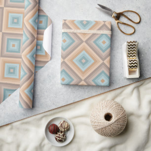 Retro-Diamant geometrisches Musterpapier. Geschenkpapier