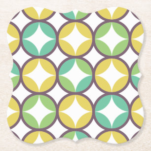 Retro-Diamant im Kreis-Muster Blau Grün Gold Untersetzer