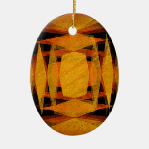 Retro-Diamantformen-Muster Keramik Ornament
