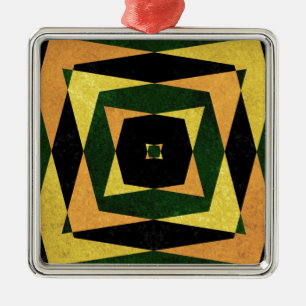 Retro-Diamantformen-Muster Silbernes Ornament