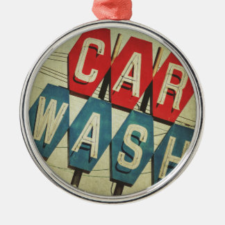 Retro diamantförmiges Autowaschanlagenschild Ornament Aus Metall