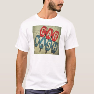 Retro diamantförmiges Autowaschanlagenschild T-Shirt