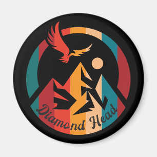 Retro Diamond Head Wanderung Sonnenuntergang Magnet
