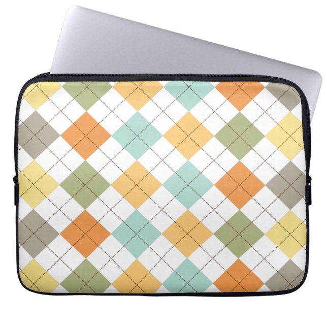 Retro Diamond Pattern Laptop Sleeve (Vorderseite)
