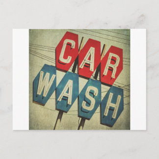 Retro Diamond-Shaped Car Wash Sign Postkarte