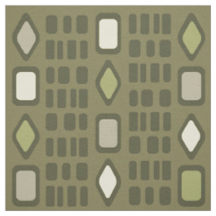 Retro Diamonds Rechtecke Olive Green Stoff