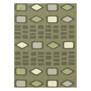 Retro Diamonds Rechtecke Olive Green Tischdecke