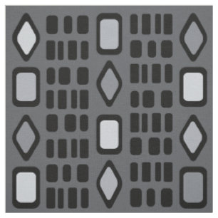 Retro Diamonds Rechtecke Schwarz Grau Stoff