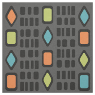 Retro Diamonds Rectangle, mehrfarbig 5 Stoff