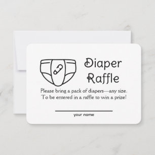 Retro Diaper Raffle Babydusche Umschließkarte Einladung